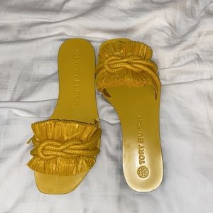 Tory Burch Yellow Sandal Slides